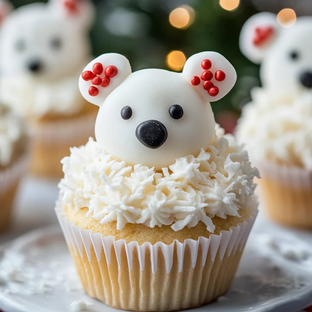 Weihnachts-Polar-Bären-Cupcakes