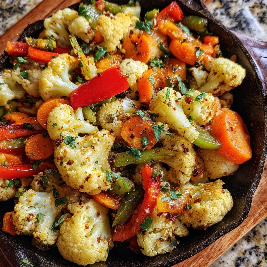 Blumenkohl Gemüsepfanne Schnell