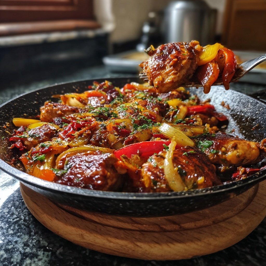 Hähnchen Reis Pfanne Mediterran