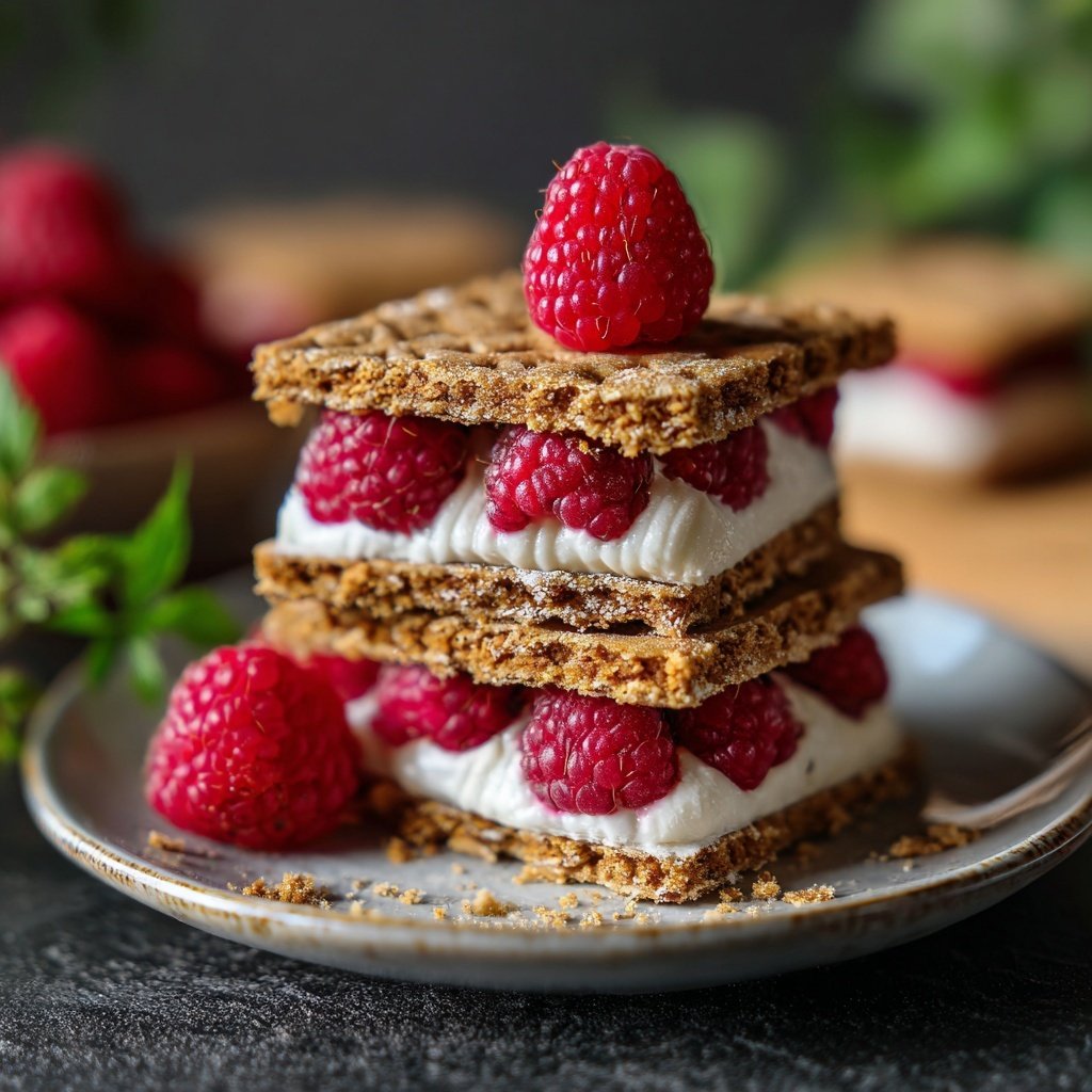 Spekulatius Dessert mit Himbeeren