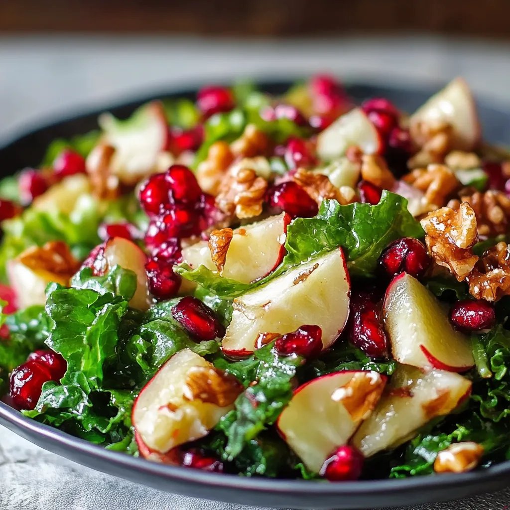 Grünkohlsalat mit Granatapfel und gerösteten Walnusskernen