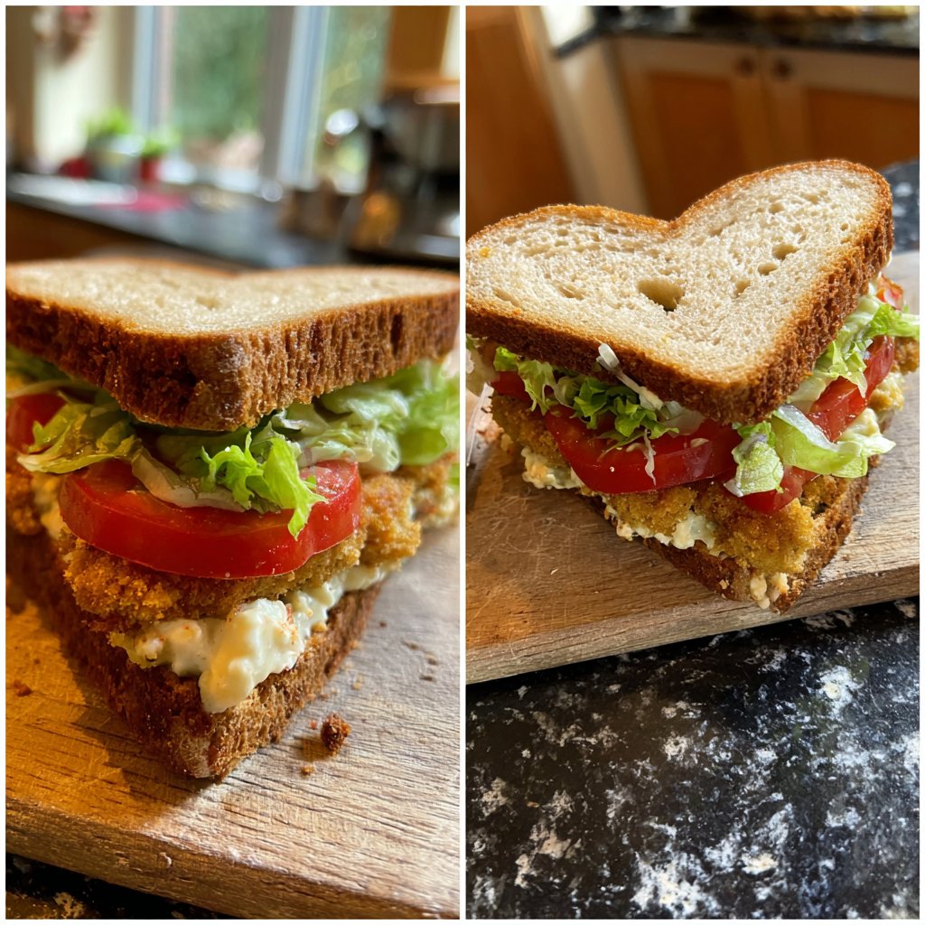 Herzförmige Sandwiches