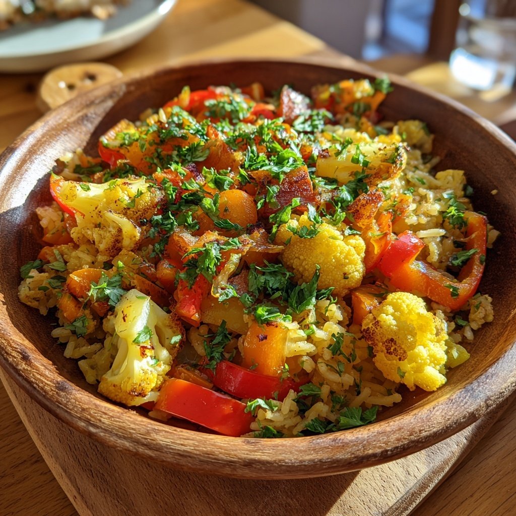 Blumenkohl Reis Pfanne Mit Paprika