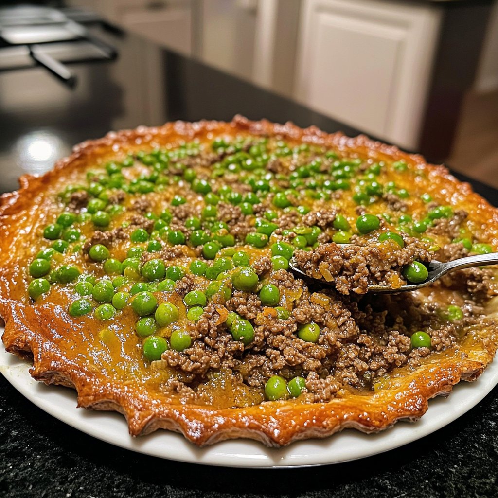 Hackfleisch Pfanne mit Erbsen