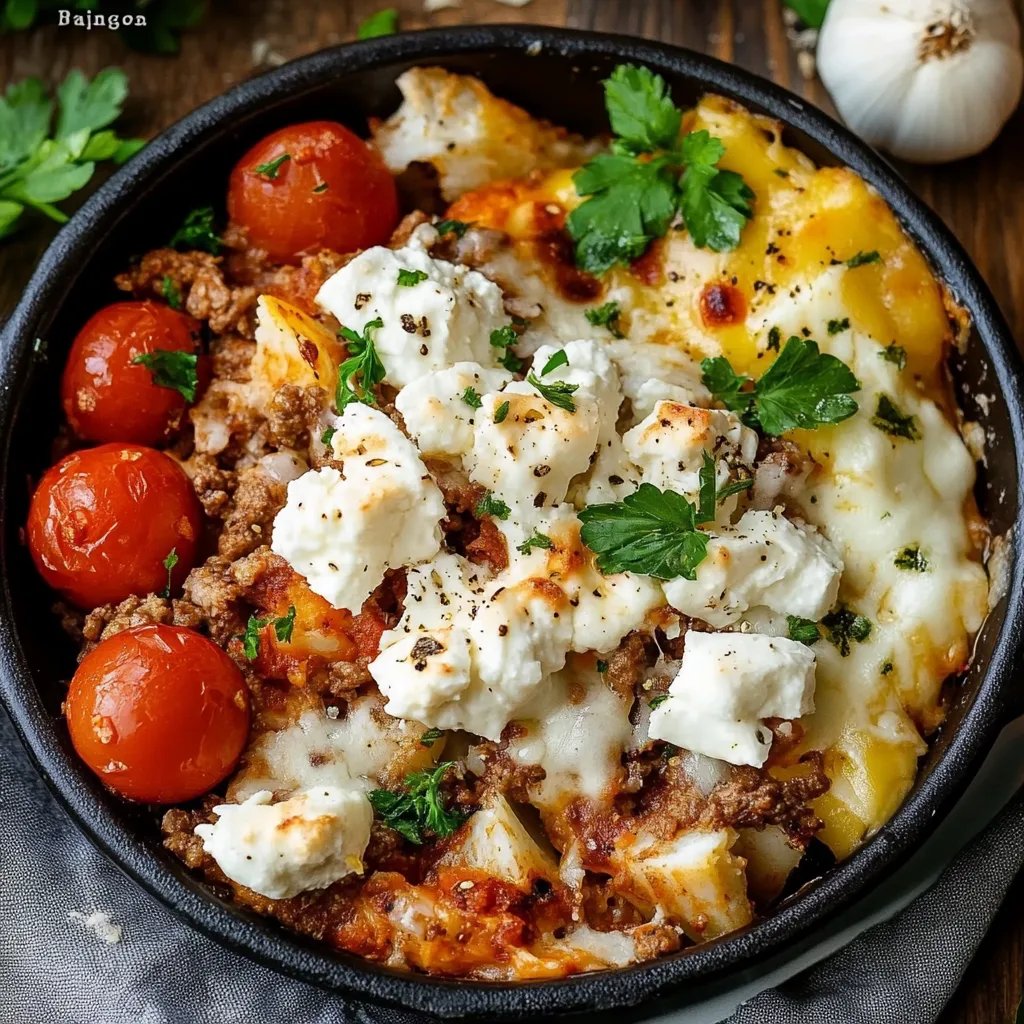 Blumenkohl-Hack-Auflauf mit Feta