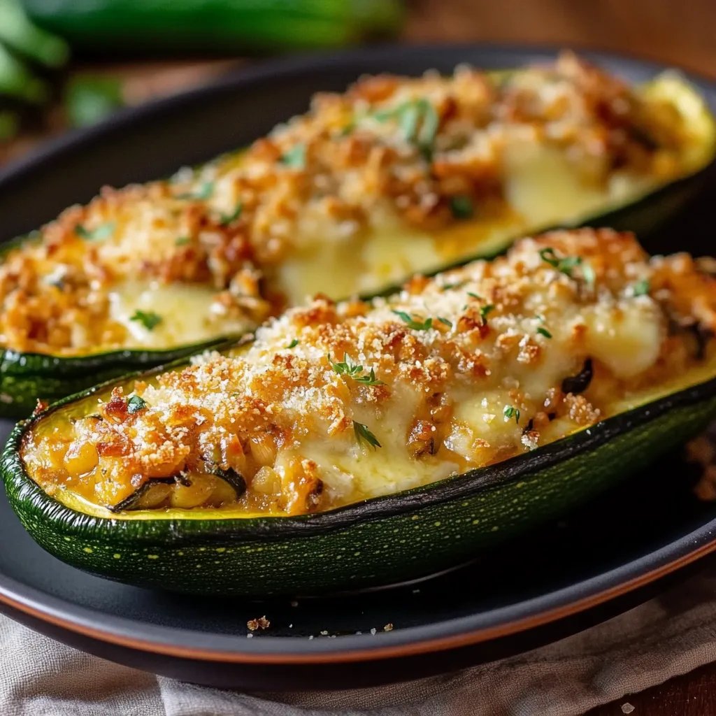 Gefüllte Zucchini mit Hackfleisch und Käse