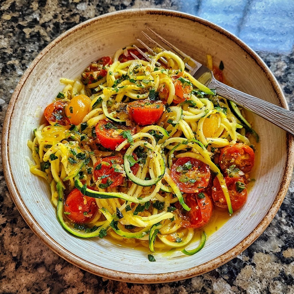 Kalorienarme Zucchini Nudeln Mit Tomaten