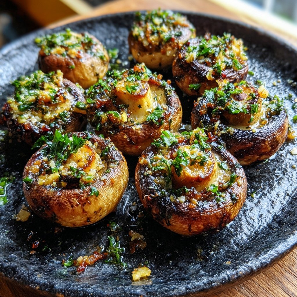 Gegrillte Champignons Mit Knoblauch