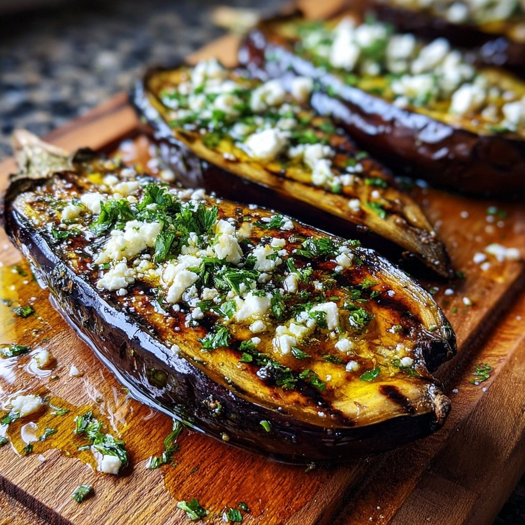 Gegrillte Auberginen Mit Feta