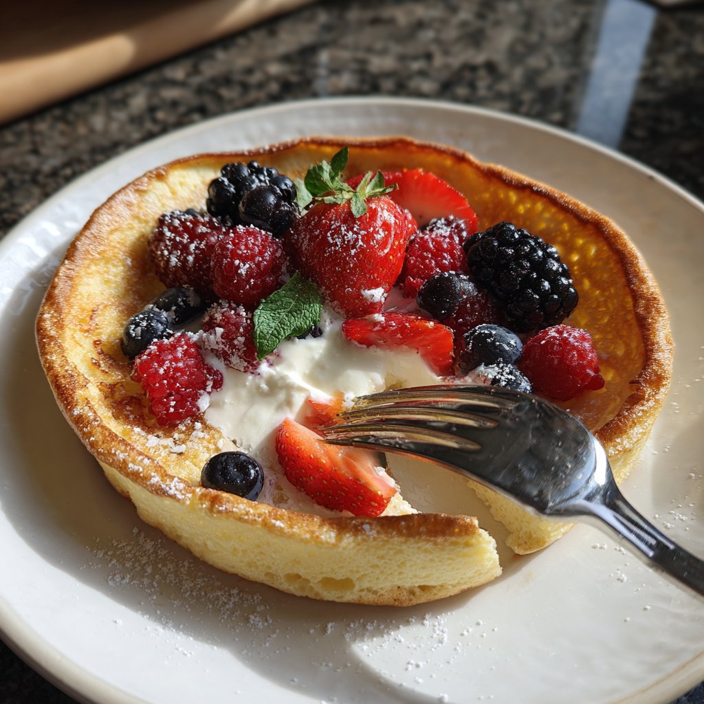 Pfannkuchen mit Beerenquark