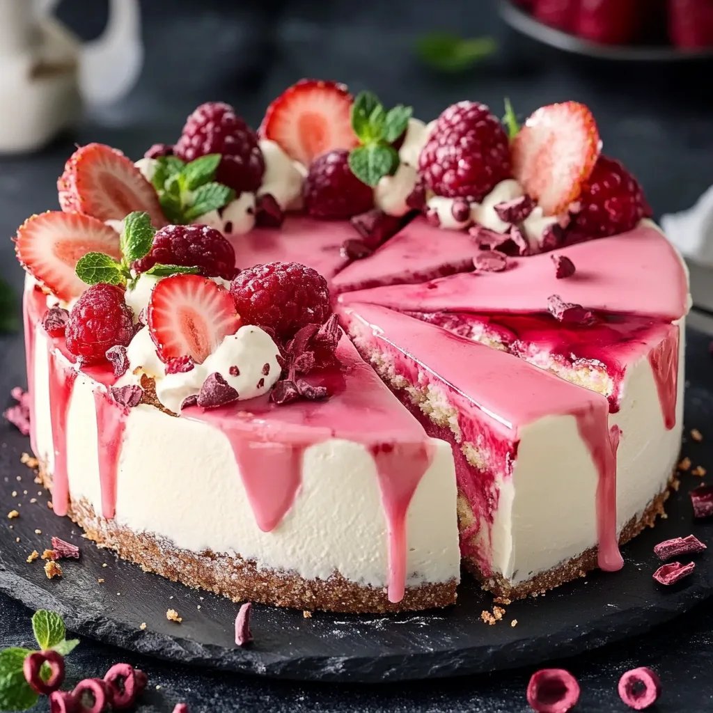 Herztorte mit Erdbeeren und weißer Schokolade