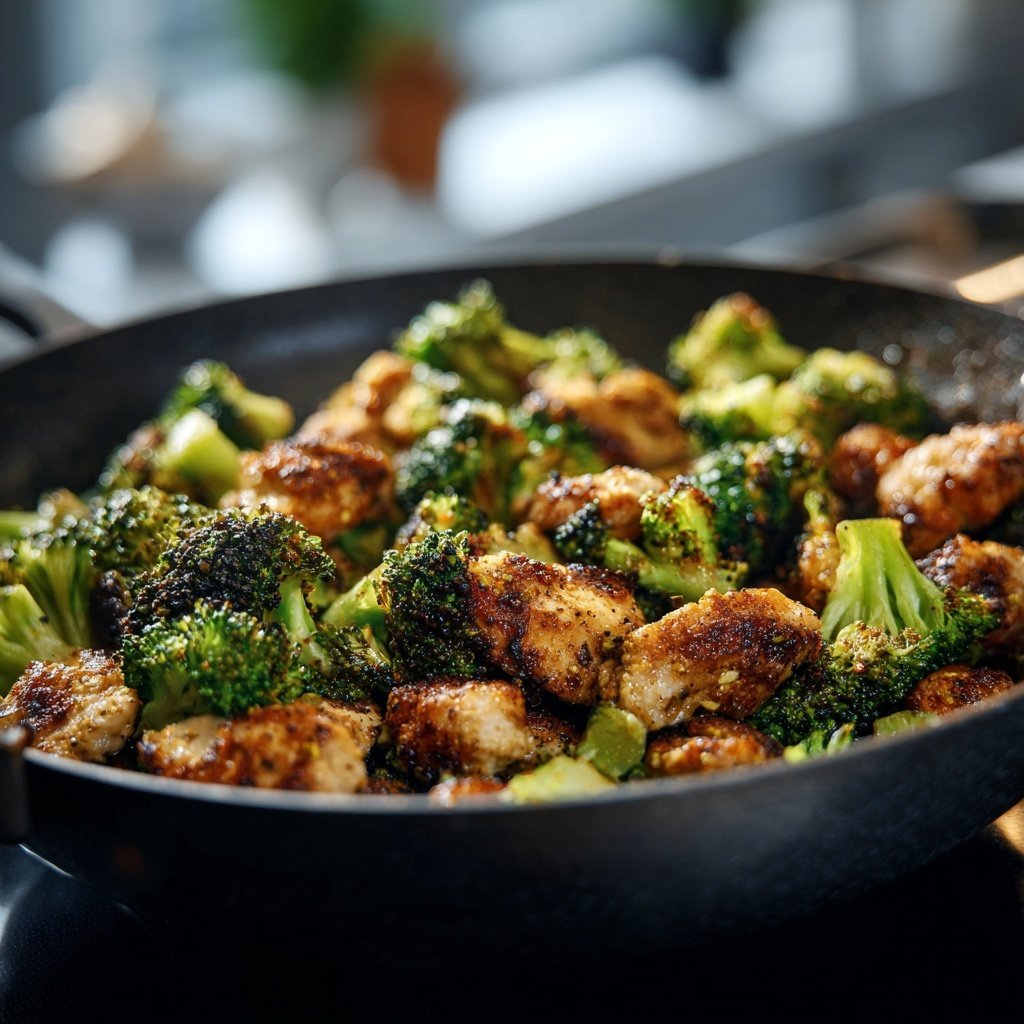 Brokkoli Pfanne Mit Hähnchen