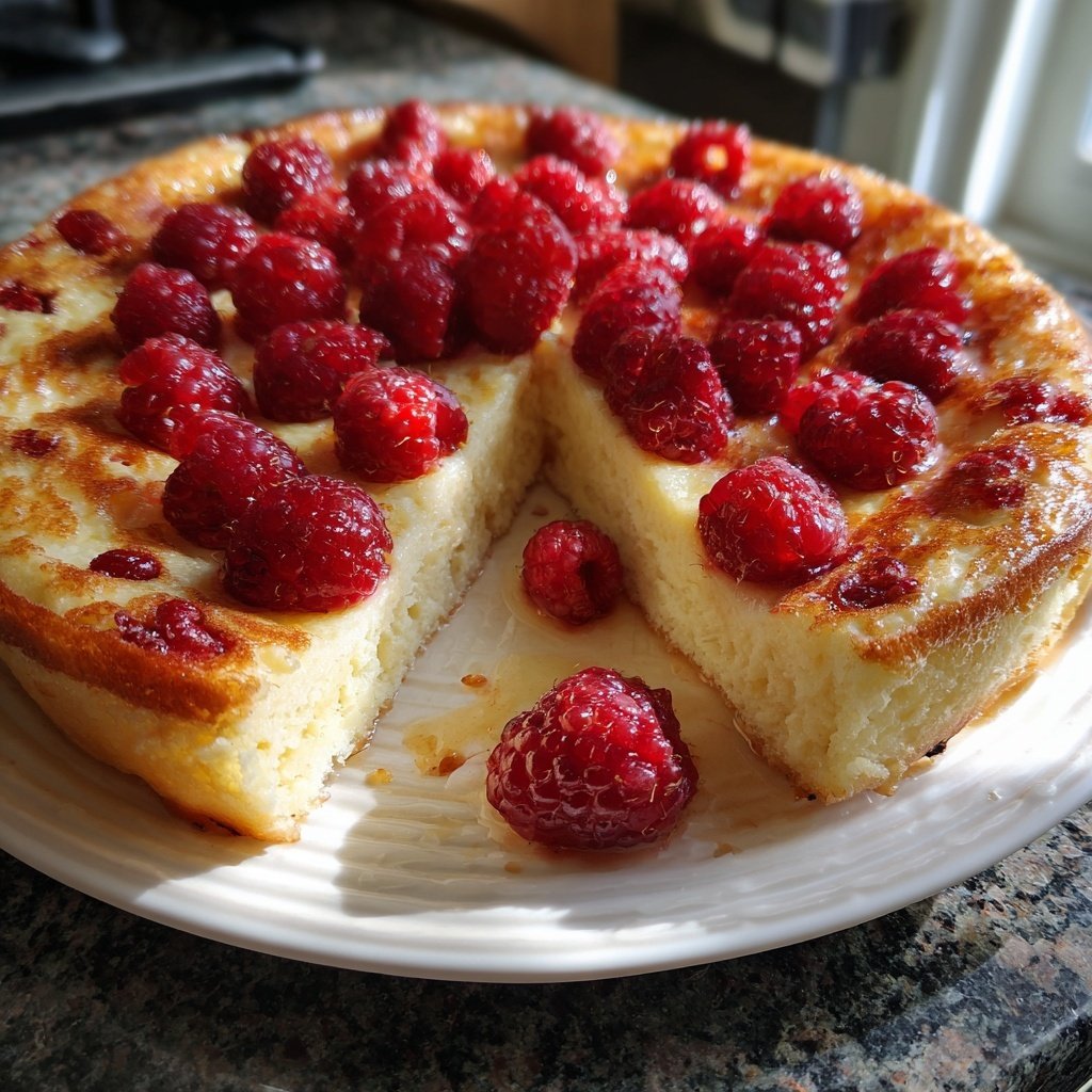Pfannkuchen mit Himbeeren